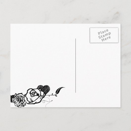 スカル・タトゥー・デザイン・シャワー招待状 インビテーションポストカード (裏面)