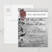 スカル タトゥー デザイン シャワー 招待状 (正面/裏面)