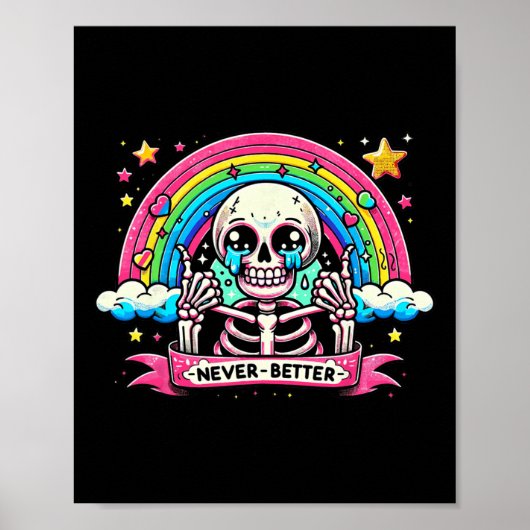 スカル ドクロ 骸骨 ハロウィン おもしろTシャツ ポスター (正面)