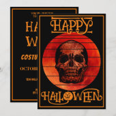 スカル ハッピー ハロウィン デッド コスチューム イベント 招待状 (正面/裏面)