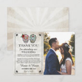 スカル ハロウィン 感謝祭 フォト カード (正面/裏面)