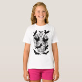 スカル ハロウィン 装飾的カラベラ Tシャツ (正面フル)