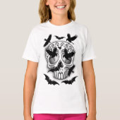 スカル ハロウィン 装飾的カラベラ Tシャツ (正面)