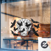スカル ハロウィーン 装飾的カラベラ ウィンドウサイン (カフェ窓)