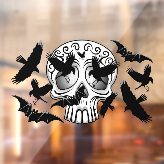 スカル ハロウィーン 装飾的カラベラ ウィンドウサイン (シート2)
