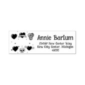 スカル&ハート差出人住所スタンプ セルフインキングスタンプ (デザイン)