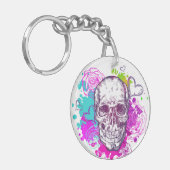 スカル、ハート、バラ キーホルダー (正面左)