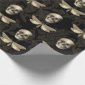 スカル&バタフライブラウンレースラッピング紙 ラッピングペーパー (角)