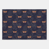 スカル&バタフライレースハロウィーンラッピング紙 ラッピングペーパーシート (正面3)