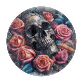 スカル(バラとブルーバード) カッティングボード (正面)