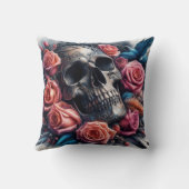 スカル(バラとブルーバード) クッション (裏面)