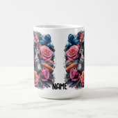 スカル(バラとブルーバード) コーヒーマグカップ (中央)