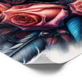 スカル(バラとブルーバード) ポスター (角)