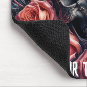 スカル(バラとブルーバード) マウスパッド (コーナー)