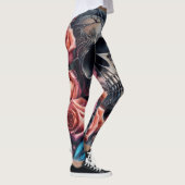 スカル(バラとブルーバード) レギンス (右)