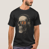 スカル&ビニール – 不死のサウンド Tシャツ (正面)