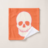 スカル（ピンク、オレンジ、クリーム） バスタオルセット (ウォッシュタオル)