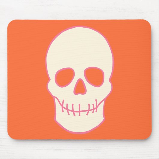 スカル（ピンク、オレンジ、クリーム） マウスパッド (正面)