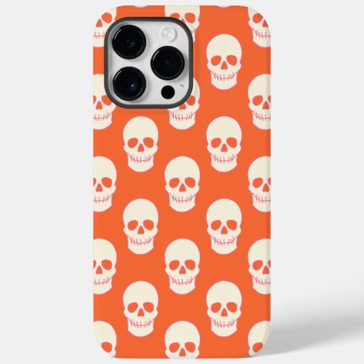 スカル(ピンク、オレンジ、クリーム) Case-Mate iPhoneケース (裏面)