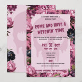 スカル&フラワーズハローウィンパーティ招待状 案内状 (正面/裏面)