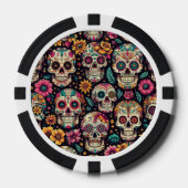 スカル フラワーズ ポーカーチップ (正面)