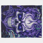 スカル フリースブランケット (正面(横))