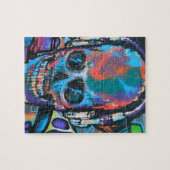 スカル，ブルーミュージックグラフィティ通りアート，都市ゴシック ジグソーパズル (横)