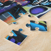 スカル，ブルーミュージックグラフィティ通りアート，都市ゴシック ジグソーパズル (側面)