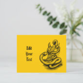 スカル – ヘビ付き悪魔の頭 インビテーションポストカード (スタンド正面)