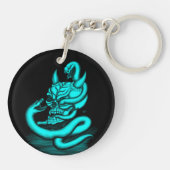 スカル – ヘビ付き悪魔の頭 キーホルダー (裏面)