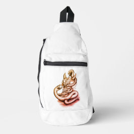 スカル – ヘビ付き悪魔の頭 スリングバッグ