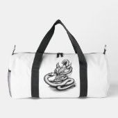 スカル – ヘビ付き悪魔の頭 ダッフルバッグ (裏面)