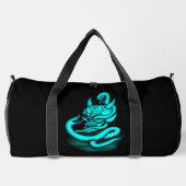 スカル – ヘビ付き悪魔の頭 ダッフルバッグ (裏面)