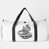 スカル – ヘビ付き悪魔の頭 ダッフルバッグ (裏面)