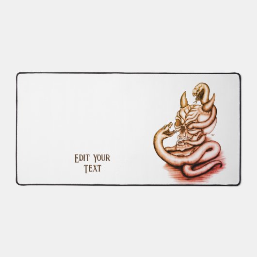 スカル – ヘビ付き悪魔の頭 デスクマット (正面)