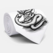 スカル – ヘビ付き悪魔の頭 ネクタイ (ロール)