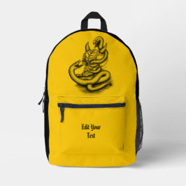 スカル – ヘビ付き悪魔の頭 プリントバックパック