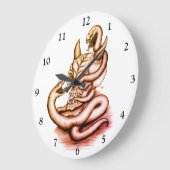 スカル – ヘビ付き悪魔の頭 ラージ壁時計 (傾斜)