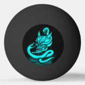 スカル – ヘビ付き悪魔の頭 卓球ボール (正面)