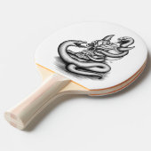 スカル – ヘビ付き悪魔の頭 卓球ラケット (正面アングル)