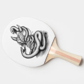 スカル – ヘビ付き悪魔の頭 卓球ラケット (横)