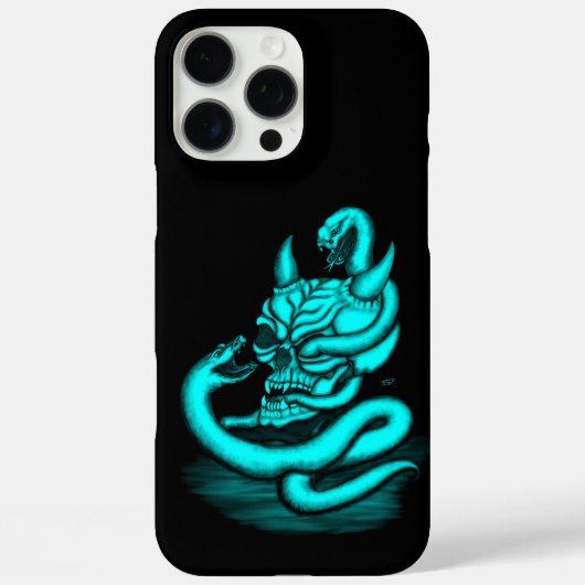 スカル – ヘビ付き悪魔の頭 Case-Mate iPhoneケース (裏面)