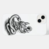 スカル – ヘビ付き悪魔の頭 Case-Mate iPhoneケース (裏面 (横))