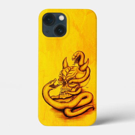 スカル – ヘビ付き悪魔の頭 Case-Mate iPhoneケース (裏面)