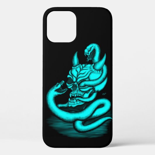 スカル – ヘビ付き悪魔の頭 Case-Mate iPhoneケース (裏面)
