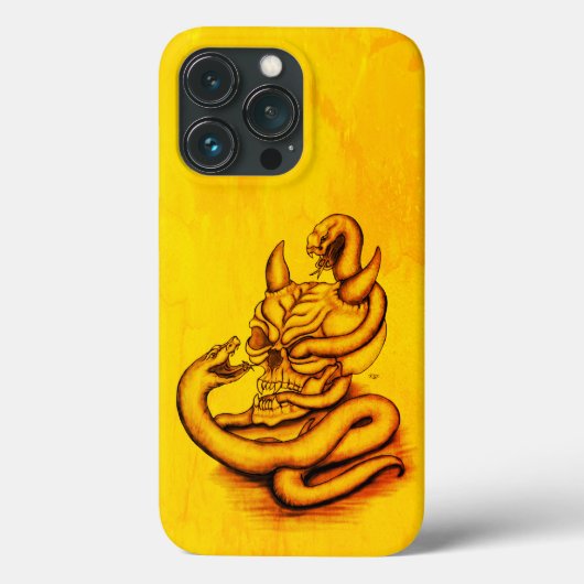 スカル – ヘビ付き悪魔の頭 Case-Mate iPhoneケース (裏面)