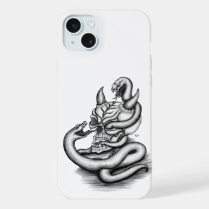 スカル – ヘビ付き悪魔の頭 iPhone 15 PLUSケース