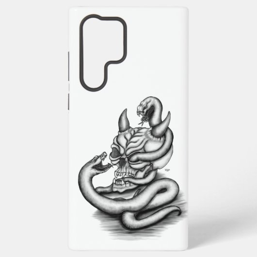 スカル – ヘビ付き悪魔の頭 SAMSUNG GALAXYケース (裏面)