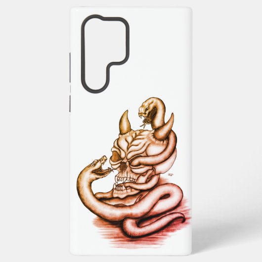 スカル – ヘビ付き悪魔の頭 SAMSUNG GALAXYケース (裏面)