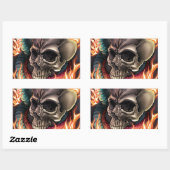 スカル+ヘビ 長方形シール (シート)